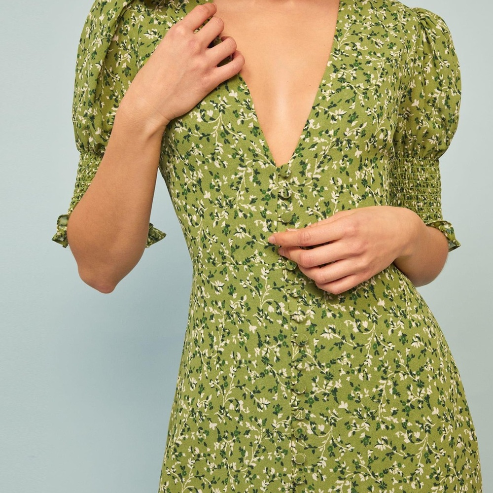 Reformation green Allison dress